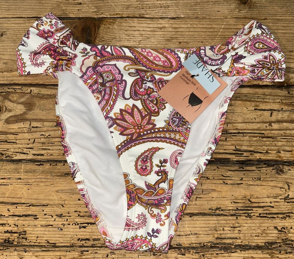 Shade & Shore Women’s Size M Paisley Bikini Bottom NWOT